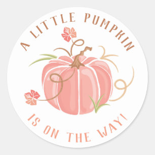 Rond Petit Citrouille Baby shower Sticker Girl