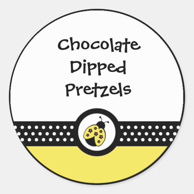 Rond Petit Ladybugs Anniversaire Fête Favoriser Sticker (Devant)