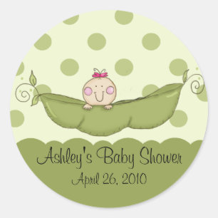 Rond Petit Petit Pois doux Sticker Baby shower fille