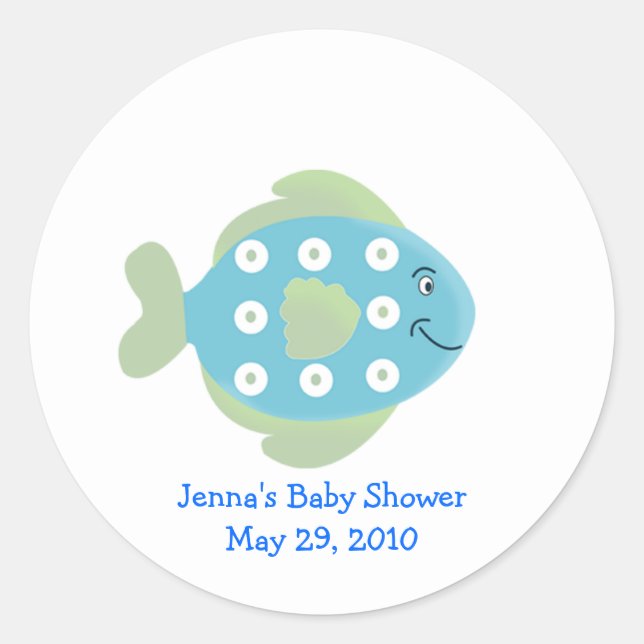 Rond Petit poisson TROPICAL Sticker Faveur (Devant)