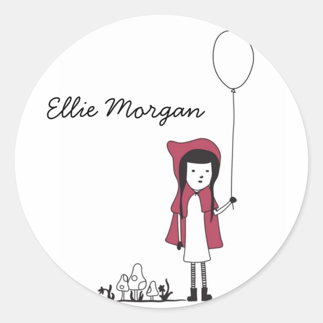 Rond Petit Sticker à capuchon rouge (Devant)