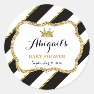 Rond Petit Sticker Princesse, Noir, Parties scintillant