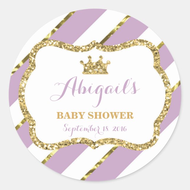 Rond Petit Sticker Princesse, Violet, Parties scintilla (Devant)