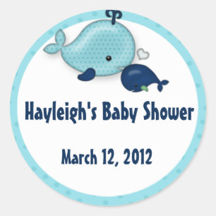 Rond Petite baleine Bébé maman Kiss Sticker