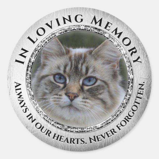 Rond Photo Love Memory Chat / Sticker pour animaux de c (Devant)