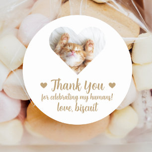 Rond Photo personnalisée Chat Mariage Favoriser Sticker