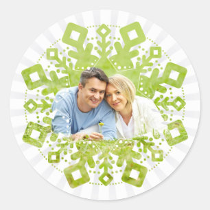 Rond PHOTO STICKER :: gros flocon de neige