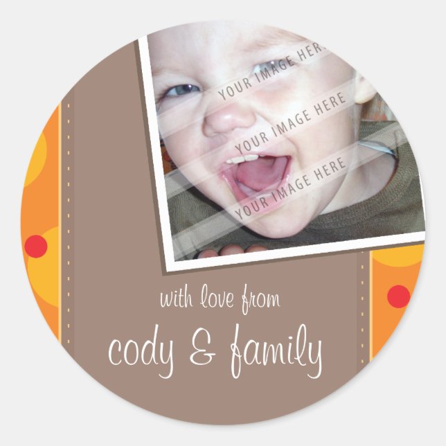 Rond PHOTO STICKER :: tacheté 8 (Devant)