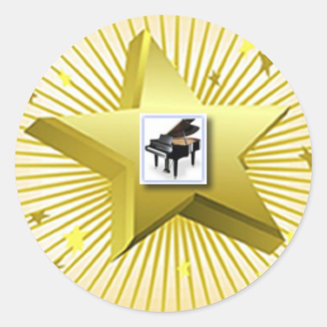 Rond Piano Bears Musical Storybook Sticker (Devant)