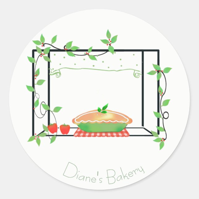 Rond Pie dans la Fenêtre Boulangerie Sticker (Devant)
