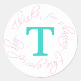 Rond Pink, Aqua Monogram T Sticker Merci 4