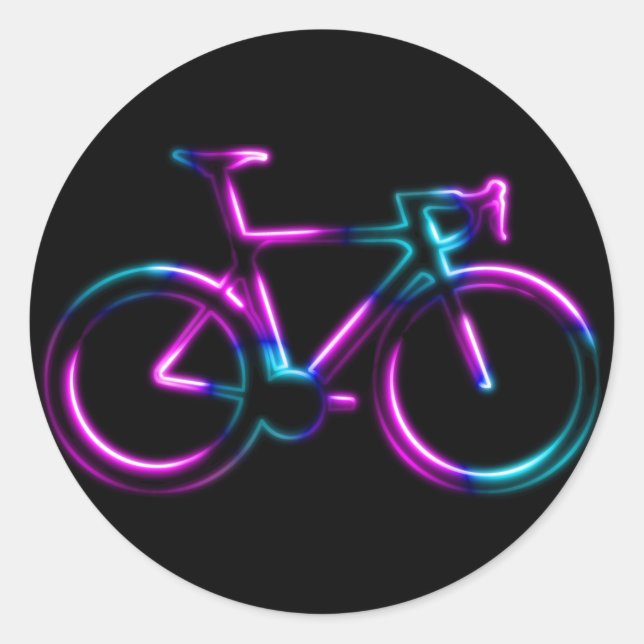 Rond Pink Blue Neon Glow Road Bicycle Sticker (Devant)