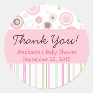 Rond Pink Brown Sweet Girl Polka Dot Favoriser Sticker