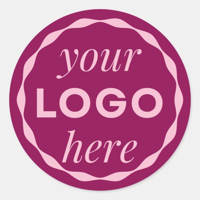 Rond Pink Custom Minimalist Logo Circle Sticker (Devant)