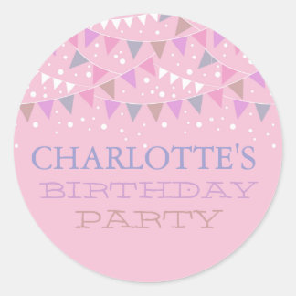 Rond Pink Fun Bunch Anniversaire | Sticker de partie