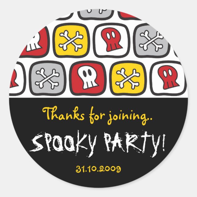 Rond Pirate Skulls & Bones Sticker pour la fête d'anniv (Devant)