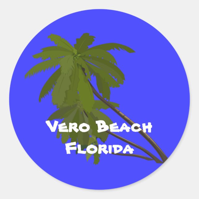 Rond Plage de Vero, Floride, Sticker de palmiers (Devant)