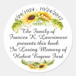 Rond Plaque de livre en Memoriam Sticker