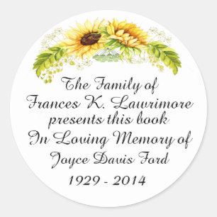 Rond Plaque de livre en Memoriam Sticker
