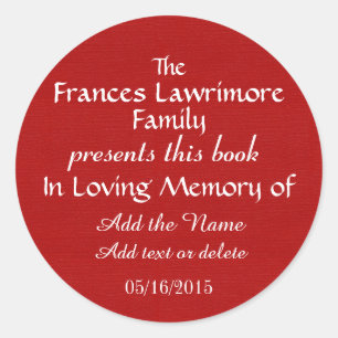Rond Plaque de livre en Memory Sticker