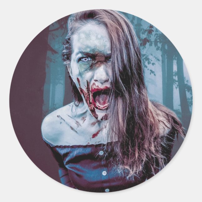 Rond Pleure de peur Sticker dérangeant unique (Devant)