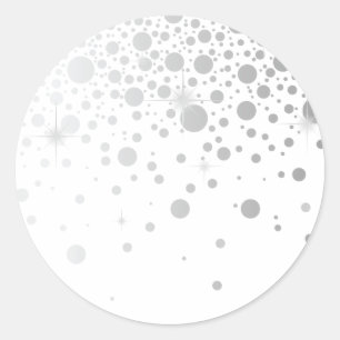 Rond Points Confetti Faux Argent Sticker Élégant