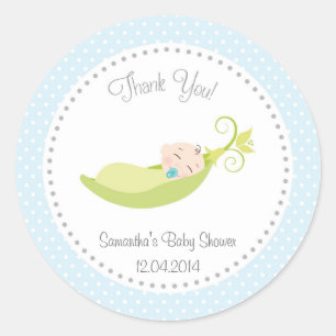 Rond Pois dans un Baby shower de pois Sticker Bleu