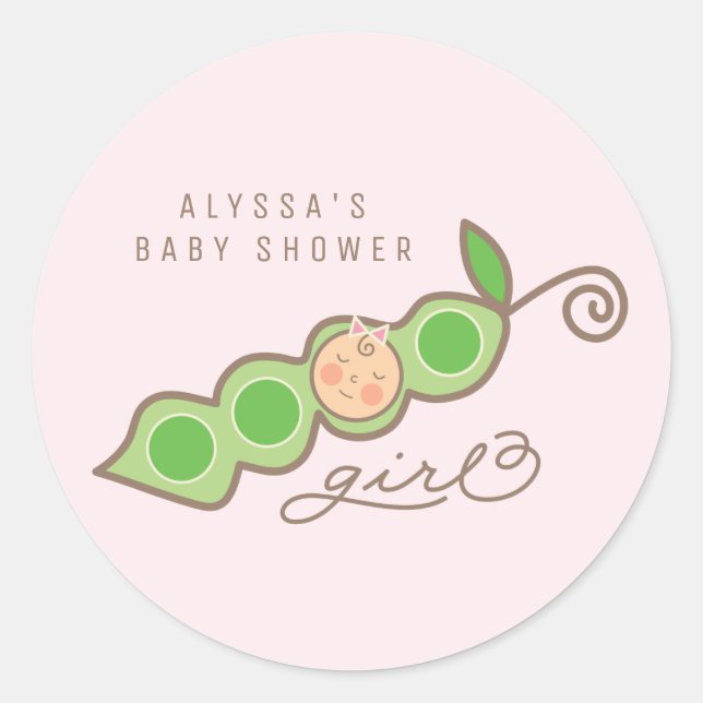 Rond Pois de Whimsical dans un Sticker de Baby shower d (Devant)