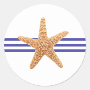 Rond Poisson étoilée marine - Sticker circulaire