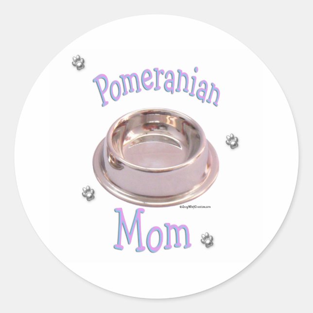 Rond Pomeranian Mom - Sticker (Devant)