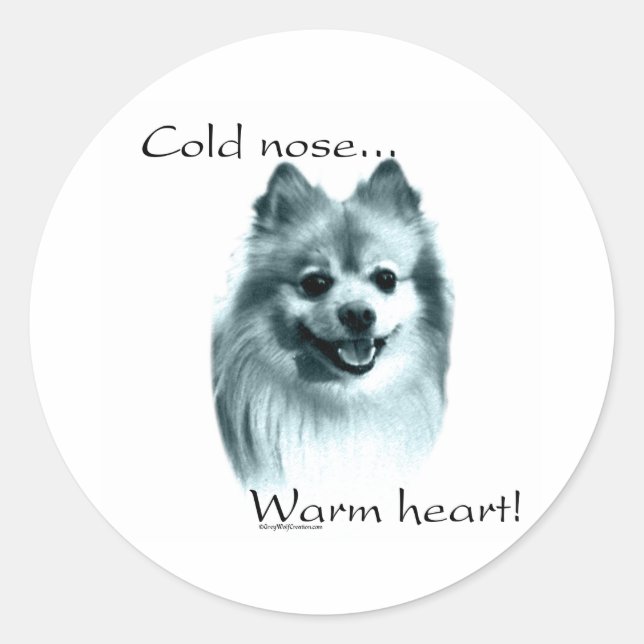 Rond Poméranie Froid Nez Coeur Chaud - Sticker (Devant)