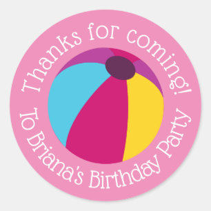 Rond Pool Party Favoriser Sticker Fille Anniversaire