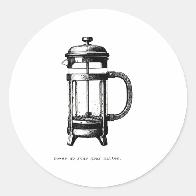 Rond Power Up Your Grey - French Press Sticker (Devant)