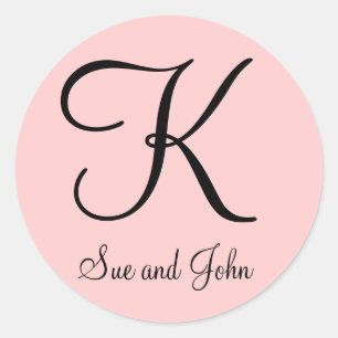 Rond Premier nom et Dernier noir initial sur Sticker ro