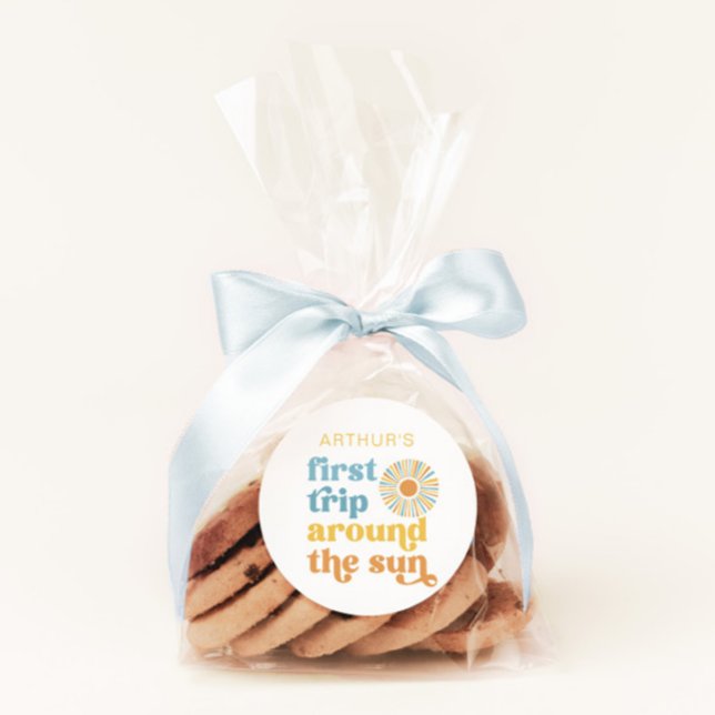 Rond Premier voyage autour du sticker solaire (Créateur téléchargé)