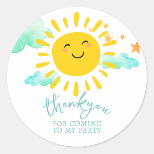Rond Premier Voyage Autour Du Sticker Sun Merci Party