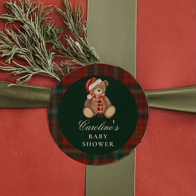 Rond Preppy Polo Bear Baby Shower Sticker (Créateur téléchargé)