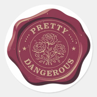 Rond pretty dangerous seal wax sticker | historical man