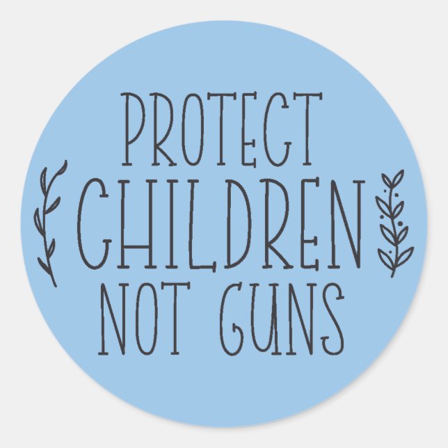 Rond protéger les enfants et non les armes Sticker (Devant)