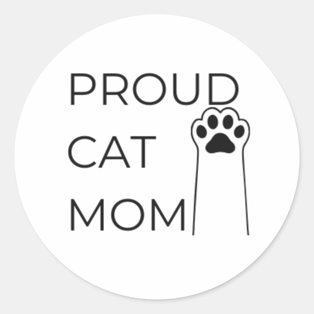 Rond Proud Cat Mom Sticker – Cute Gift for Cat Lovers (Devant)