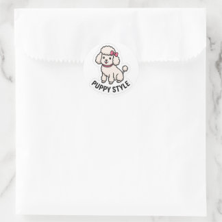 Rond Puppy Style Cute Poodle Sticker – Kawaii Dog Lover