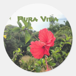 Rond Pura Vida avec Sticker Hibiscus
