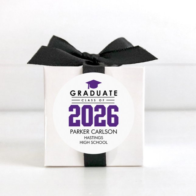 Rond Purple Class of 2026 Graduation Sticker (Créateur téléchargé)