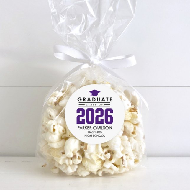 Rond Purple Class of 2026 Graduation Sticker (Créateur téléchargé)
