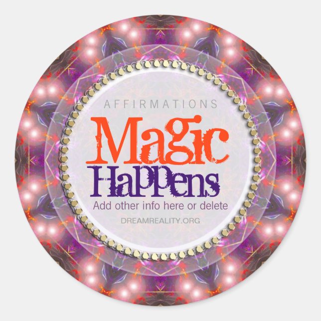 Rond Purple Orange Llow Magic Arrive Sticker Personnali (Devant)
