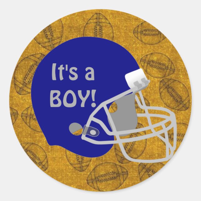 Rond Quarterback Football thème Sticker Baby shower gar (Devant)