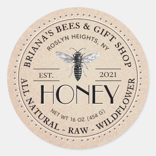 Rond Queen Bee Raw Tous Sticker Fleur sauvage naturel M (Devant)