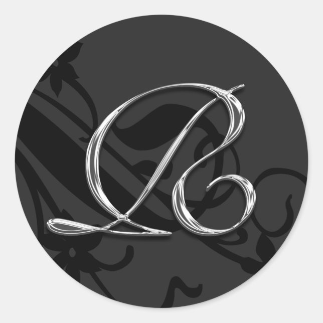 Rond R Monogramme Mariage Enveloppe Sticker (Devant)
