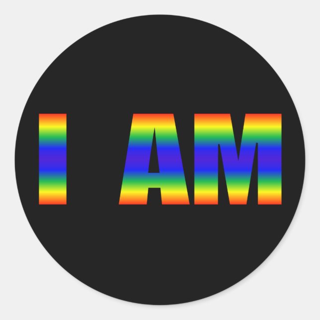 Rond Rainbow LGBTQ Pride I AM Classic Round Sticker (Devant)