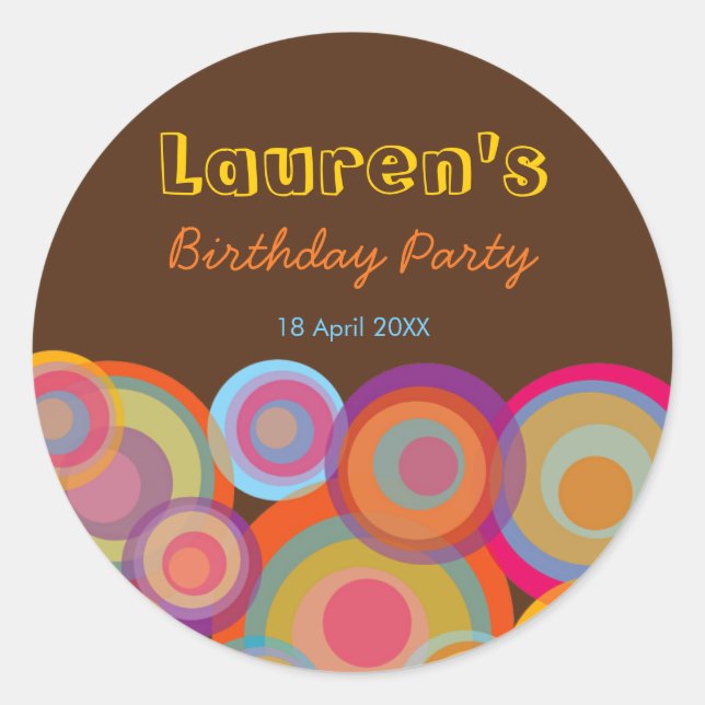 Rond Rainbow Pop Circles amusant Super Merci Sticker (Devant)